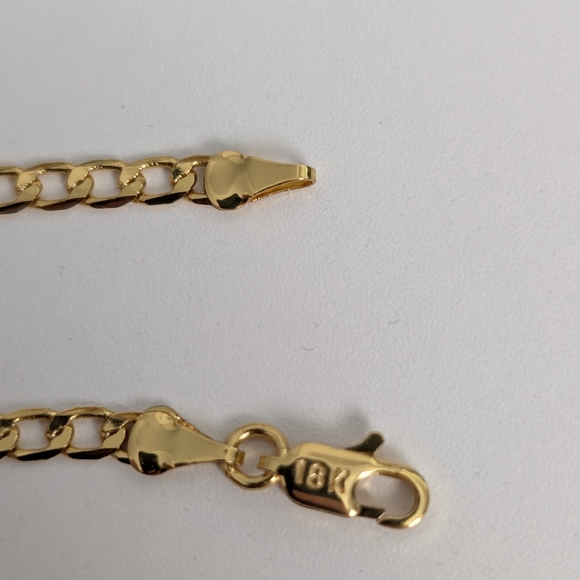 18k Gold Chain Necklace Mens Chains Cuban Curb Thick 5mm  18K Gold Plated Chain Necklace